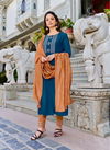 Ladies Flavour Copper Stone 14 Kurti With Bottom Dupatta Catalog
